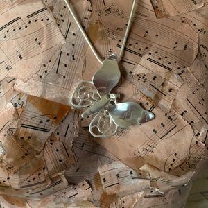 Silver Butterfly Necklace & Earrings Jewelry Set |Butterfly Statement Necklace